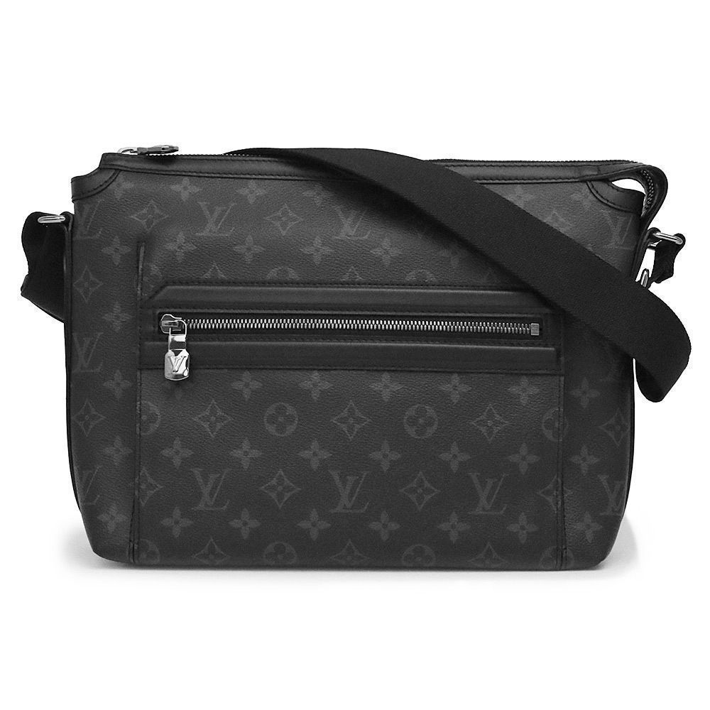 Monogram Eclipse Leather Odyse Messenger PM Shoulder Bag Crossbody Black